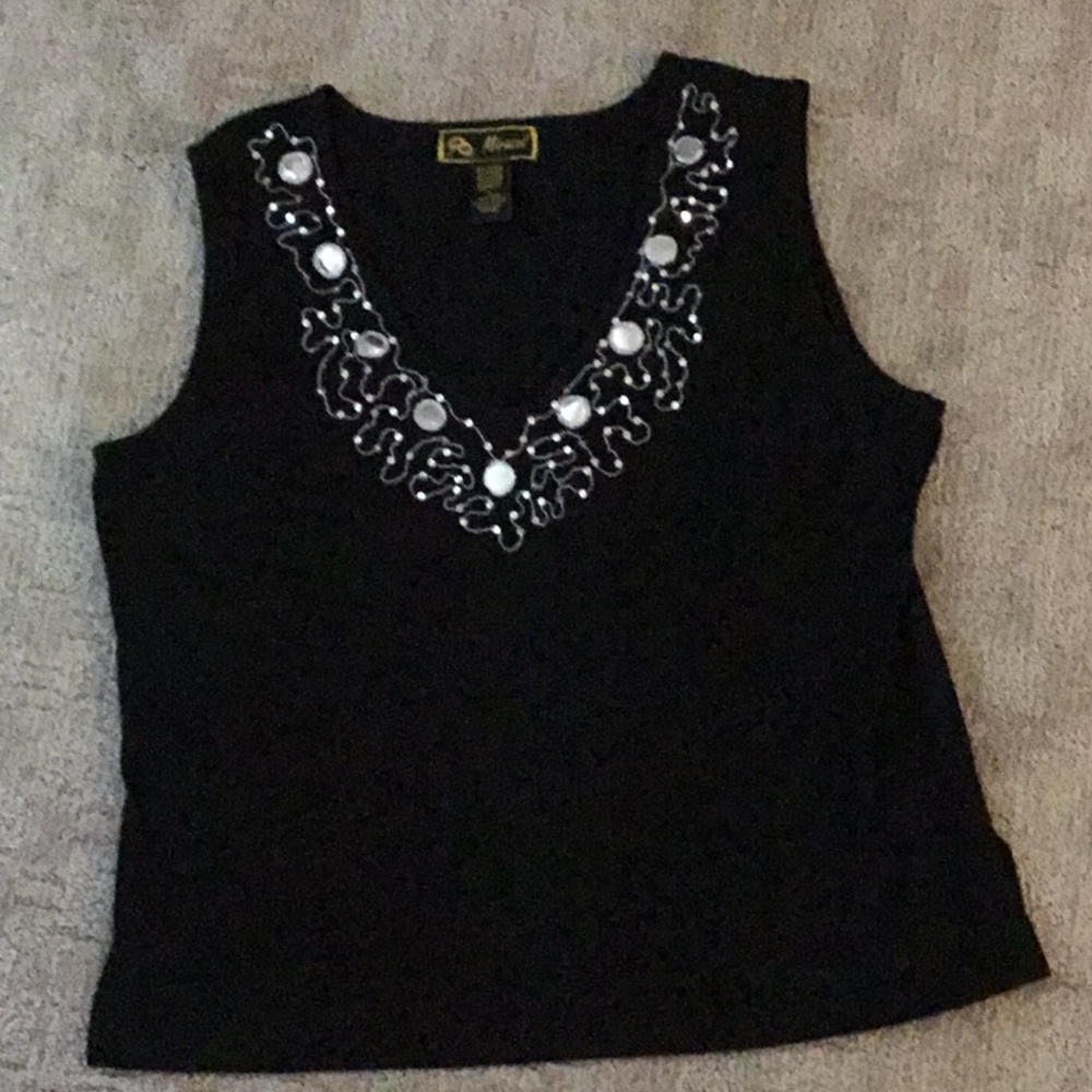 Mirador black sleeveless top Size lg